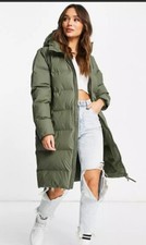 Rains Long Puffer Jacket - Olive Size Xs/s