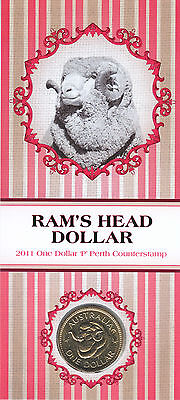 $1 Uncirculated Coin 2011 Ram's Head Dollar RAM 'M' Melbourne Counterstamp