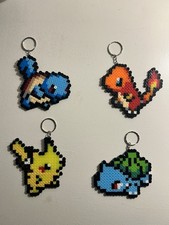 Handmade Pixel Bead Keychain Lot 4 Perler/Fused Bead Pokemon