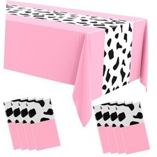 54 x 10Inch Cow Print Tablecloth Party Decor Western Table Runner Cowboy 8 Pink