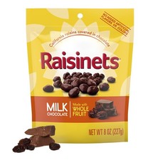 Raisinets Milk Chocolate Covered Raisins, Resealable Bag, 8.0 oz..