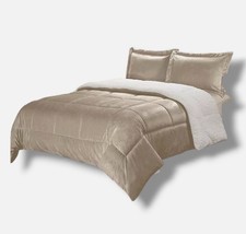 Swift Home Gold Reversible Micromink Sherpa Comforter 3pc Set, Full Size