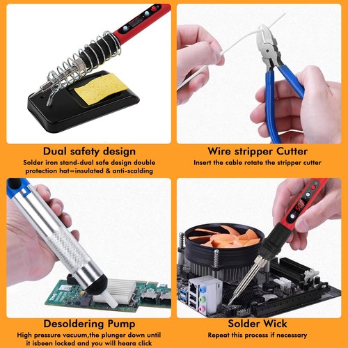 Temperature Electric Soldering Iron Kit Soldering Iron kit With Multimeter Pump - Afbeelding 14 van 17