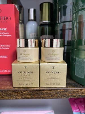 2xCle de Peau Beaute Precious Gold Vitality Mask 0.36 oz / 10ml Travel Size New