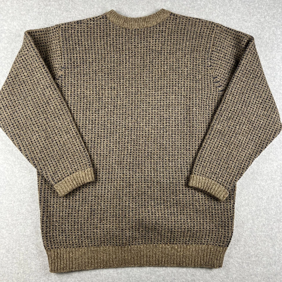 LL Bean 100% Lambswool Sweater Knit Crew Pullover XLT Mens XL Tall Brown - Image 2 of 4
