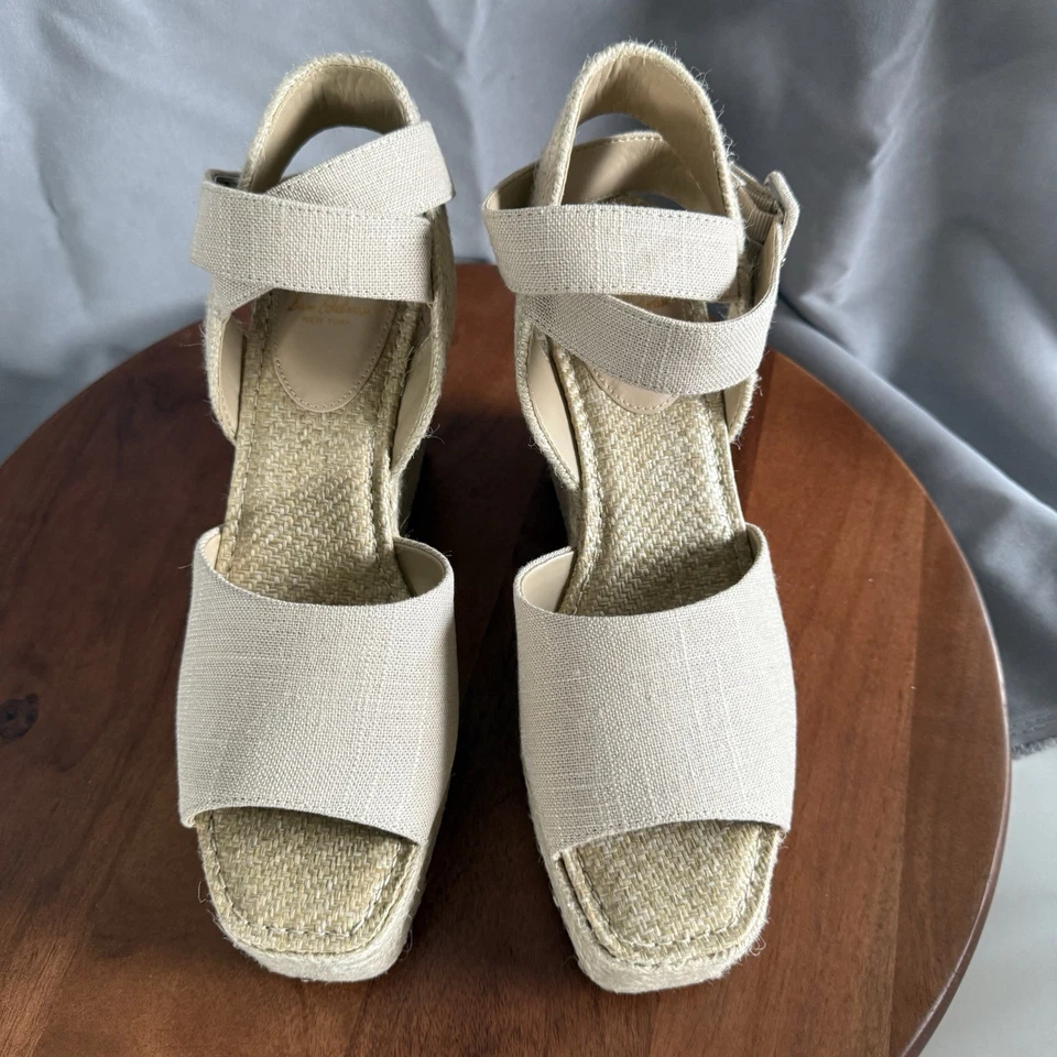 Sam Edelman Vada Alpargata Cuña Lino Natural Mujer Tallas 11/NUEVA con Caja Foto 3 de 4