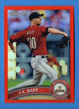 2011 J.A. Happ Topps Chrome Orange Refractors Baseball #168 Houston Astros