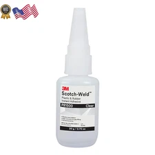 3M Scotch-Weld Plastic & Rubber Instant Adhesive PR1500, Clear, 20 Gram Bottle