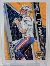 2022 Panini Mosaic Mac Jones Will to Win Orange Fluorescent Prizm 10/25 , #WW-13