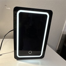 Black LED Light Mini Fridge Tabletop Single Door, Manual Defrost, Compact