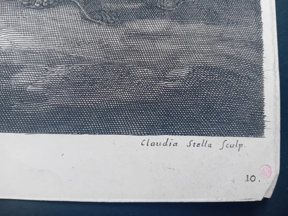 gravure d'après Nicolas Poussin, Claudine Bouzonnet Stella scène biblique rare - Photo 3/4