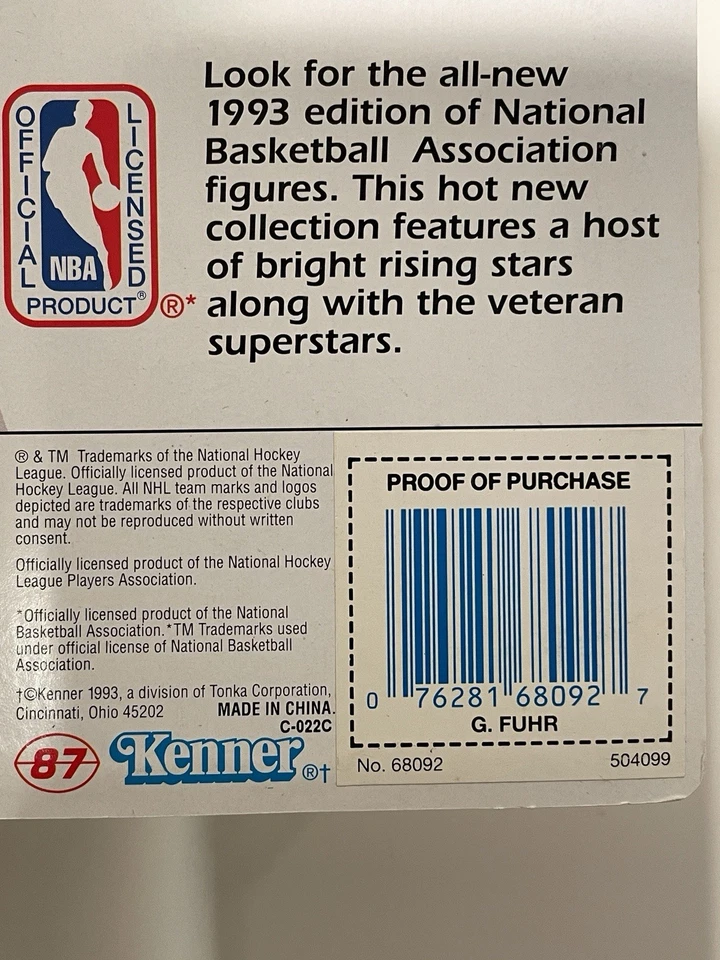 1993 Kenner Starting Lineup Grant Fuhr boneco Buffalo Sabres NHL hóquei pátio - Imagem 4 de 4