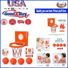 Bath Toy Basketball Hoop for Toddlers - Suction Cup Bathtub Hoop with 4 Soft ...