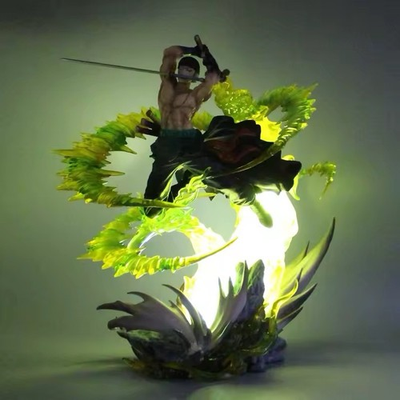 #ad #ad Roronoa Zoro 30cm Anime Figure LED Light Statue One Piece Three Sword Style 2026 $149.99