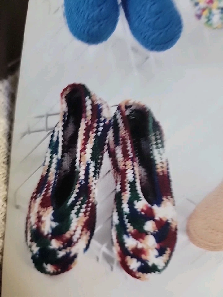 CREATURE COMFORTS ~ FAMILY SLIPPERS to Knit & Crochet Coats & Clark Booklet 0121 - Image 3 of 4