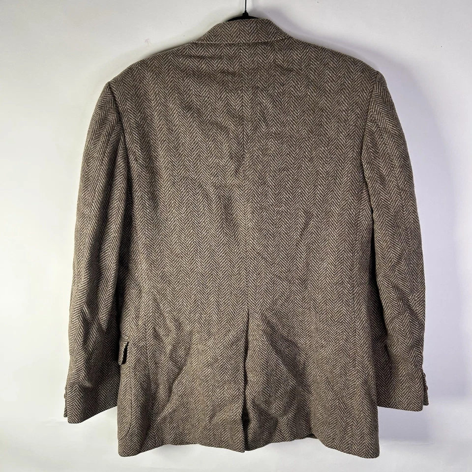 Blazer Abrigo Deportivo Vintage WFF by Farah Marrón Lana Espiga Tweed Talla 40R Foto 2 de 4