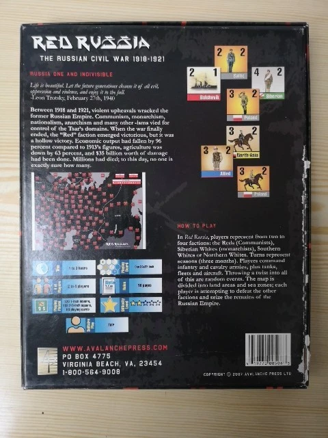 Red Russia The Russian Civil War 1918-1921 Used Strategy Game C015 - Image 2 of 4