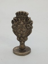 Vintage Ornate Metal Wax Seal Stamp Letter C Heraldic Italian Aristocratic
