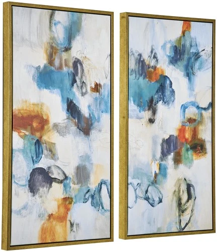 Uttermost 32325 Casual Moments 42" x 22" Framed Abstract Painting - MultiColor - Picture 1 of 6