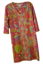NWOT Gretchen Scott Dress Sz. Medium NEW Hummingbird Heaven Colorful 3/4 Sleeve 