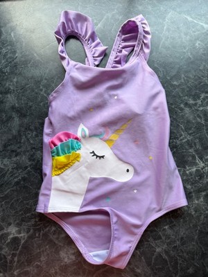 MÄDCHEN EINHORN BADEANZUG / BADEMODE ( GRÖßE 104 )