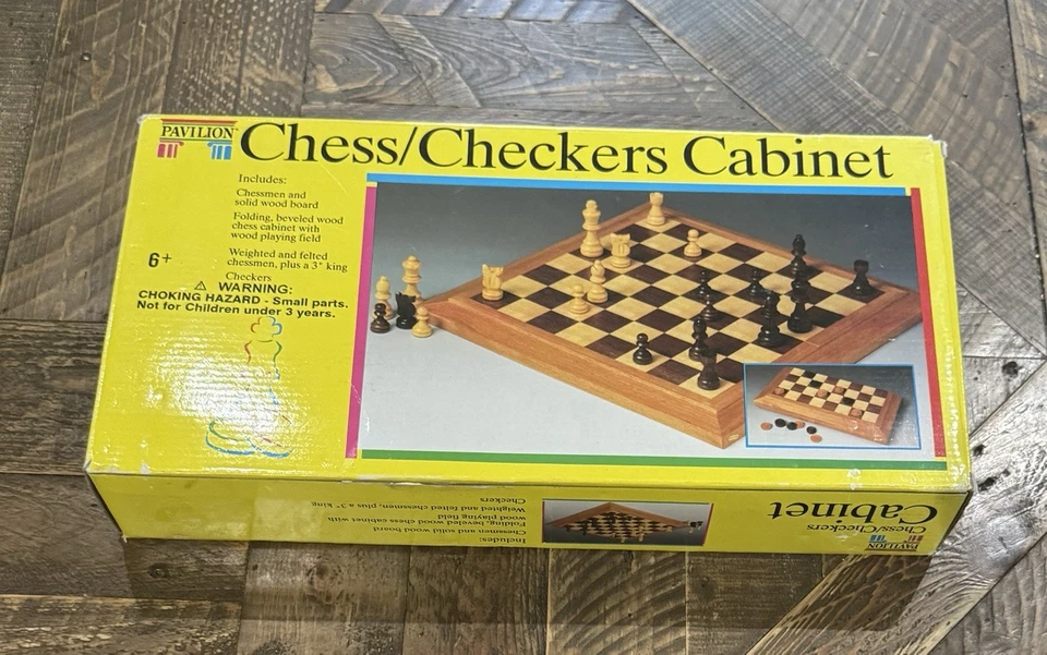 Pavilion Chess Checkers Cabinet 1992 Complete - Image 3 of 4