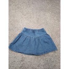 Roots Threads Kids Denim Skirt Size 4T Blue Elastic Waist A Line