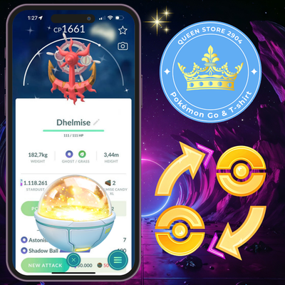 #ad Pokémon PTC — TRADE GO — Shiny Dhelmise — 20k or 1mil Stardusts —Digital Deliver $3.00