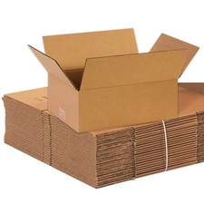 USA Shipping Boxes 14L x 10W x 5H 25-Pack Flat Corrugated Cardboard Box