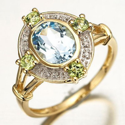 Size 6-10 Womens Blue Aquamarine 18K Gold Filled Delicate Wedding Rings