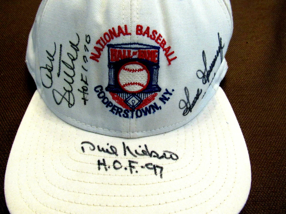 PHIL NIEKRO DON SUTTON GOOSE GOSSAGE FIRMADO AUTO COOPERSTOWN HOF GORRA SOMBRERO JSA  Foto 2 de 4