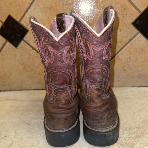 Ariat 10009494 Brown Leather Steel Toe Western Work Boots sz 6.5 B FREE SHIPPING - Picture 4 of 7