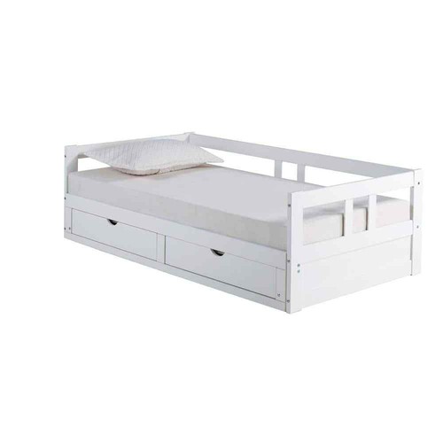 Melody White Twin to King Bed with Under Bed Storage - Picture 2 of 8
