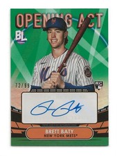 2023 Topps Big League Opening Act Auto Brett Baty Mets #OAA-BB Green 72/99