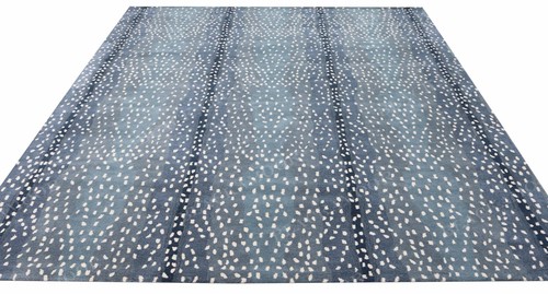 Women Weaver New Cheetah Blue Hand Tufted Animal Print home Decor Area Rug - Picture 7 of 15