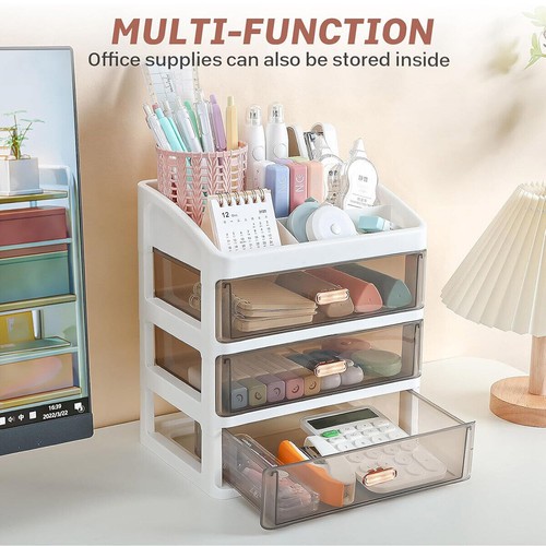 3Layer Cosmetic Organiser Storage Drawer Case Makeup Box for Home and Bathroom - Picture 4 of 9