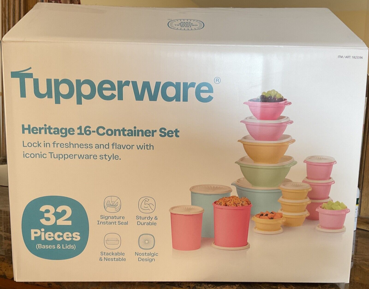 New with box Tupperware Heritage Collection 32 Piece Food Storage