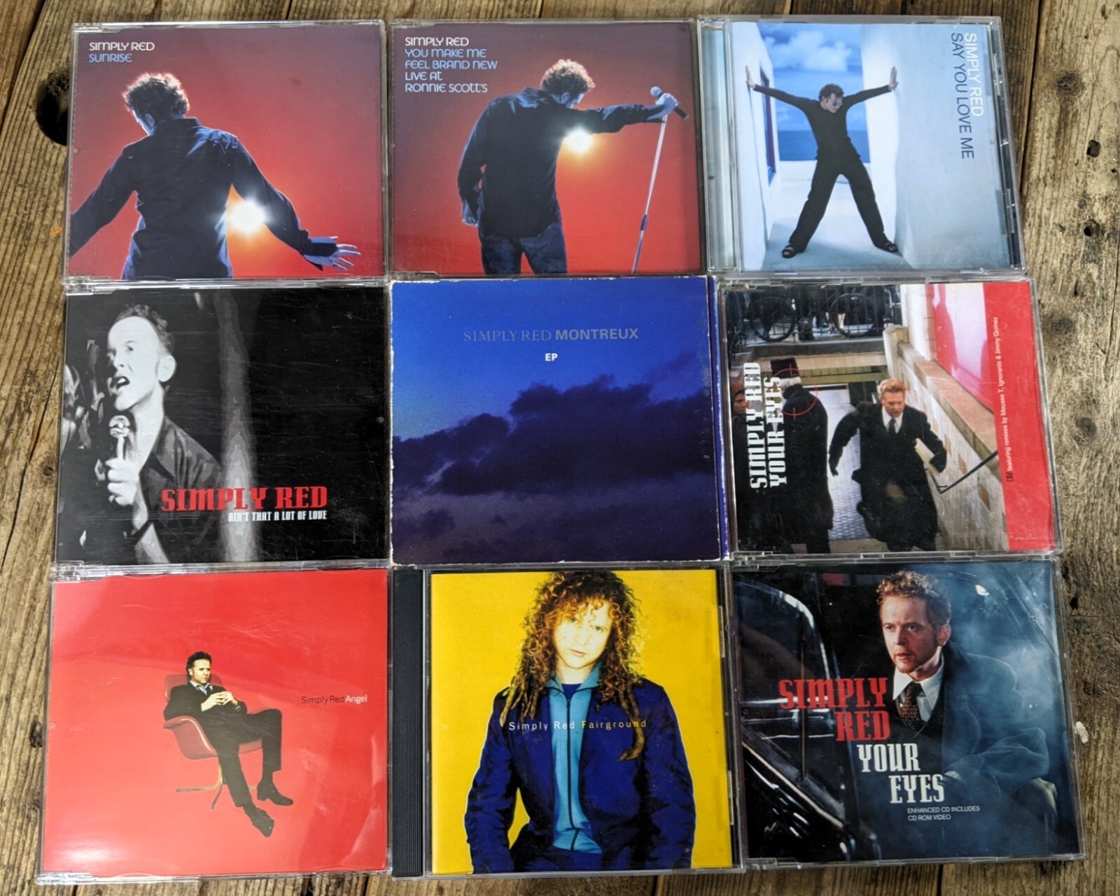 Simply Red CD Single Bundle/Job Lot/Collection x9: Your Eyes, Fairground, Thrill