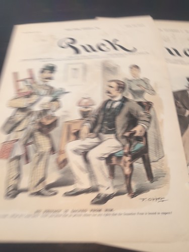 Vintage 1890&1891 Puck Magazine Cover New York Political Illustration - Picture 8 of 17