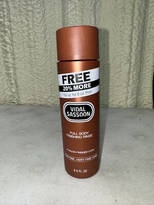 Vintage 1984 Vidal Sassoon Brown Bottle Full Body Finishing Rinse