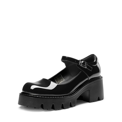 Women Pump Shoes Platform Low Chunky Heel Close Toe Mary Jane Dress Pump Shoes - Picture 6 of 18