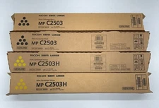 LOT OF 4 - Ricoh Savin Lanier C2503 Toner - Black, Yellow - 841918, 841919 - New