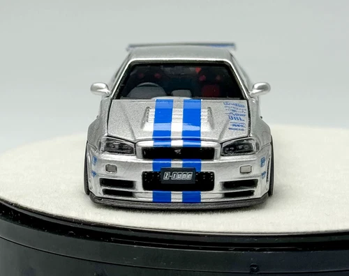 PGM 1:64 Silver Skyline GTR R34 Z-TUNE Fast Engine Model Diecast Metal Car - Picture 7 of 11