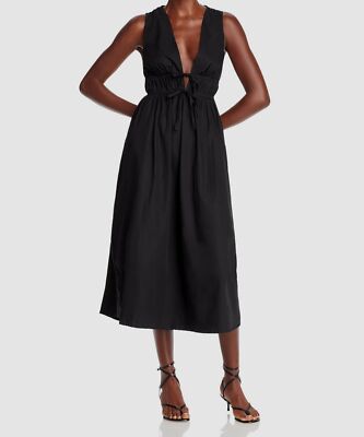 $290 Faithfull The Brand Women's Black Andressa Midi Dress Size US 2 | eBay