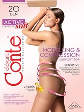 Conte ACTIVE SOFT 20 Den Tights – Support & Compression Pantyhose, Control Top