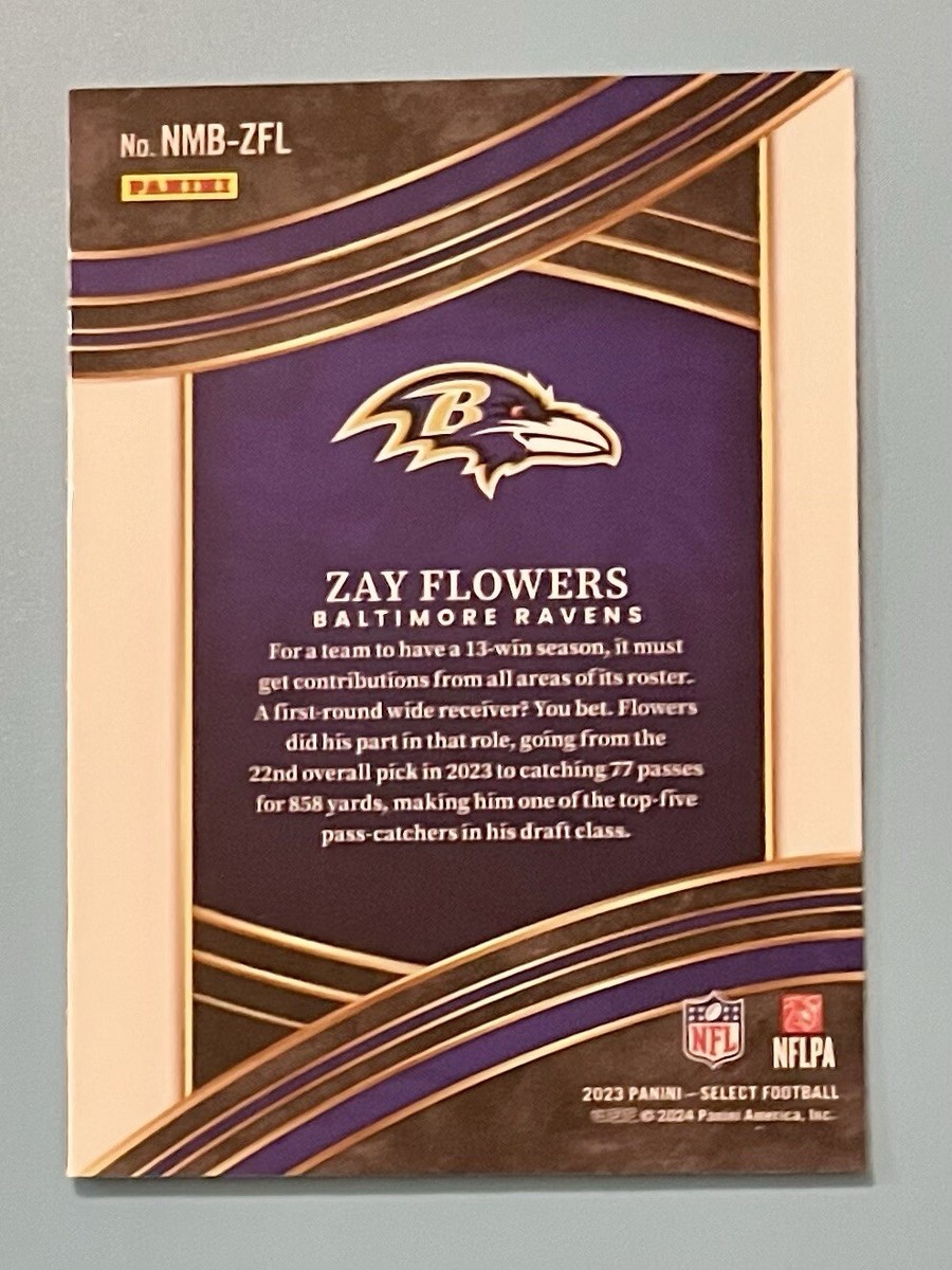 ★ Numbering★ 5937 N24MB04 2023 Panini Select Zay Flowers Numbers RC #NMB-ZFL Baltimore