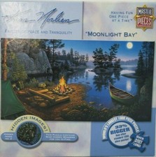 MasterPieces Jigsaw Puzzle Moonlight Bay w 9 Hidden Images 1000 Pc Made In USA