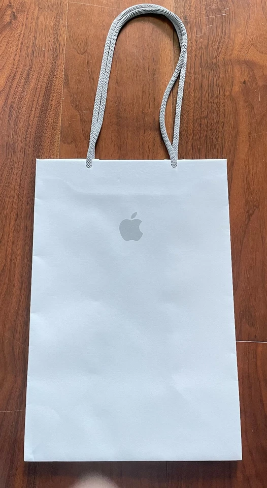 APPLE White Gray Sturdy Matte Paper Gift Shopping BAG 8X11X5" Empty Ship Fast US - Image 3 of 4