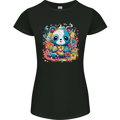 Niedliches Damen-T-Shirt Kawaii Panda Bär petite geschnitten
