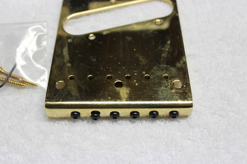 Juego de herrajes FENDER American Telecaster carrocería dorada moderno puente de 6 sillines EE. UU. Tele - Imagen 6 de 6